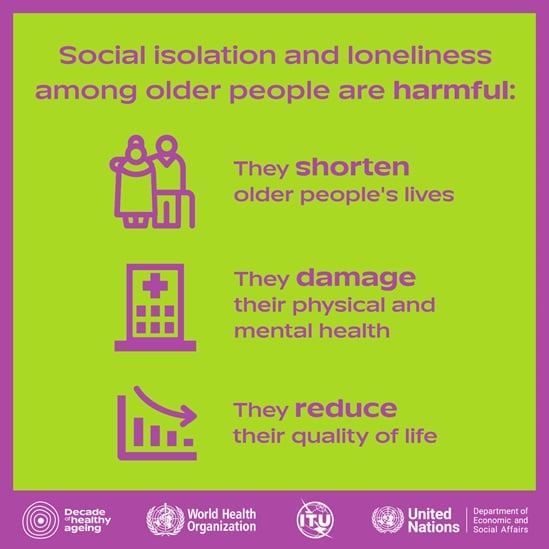 Social isolation and loneliness among older people are harmful