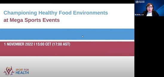 Webinar on Championing healthy food environments at mega sports events video thumbnail