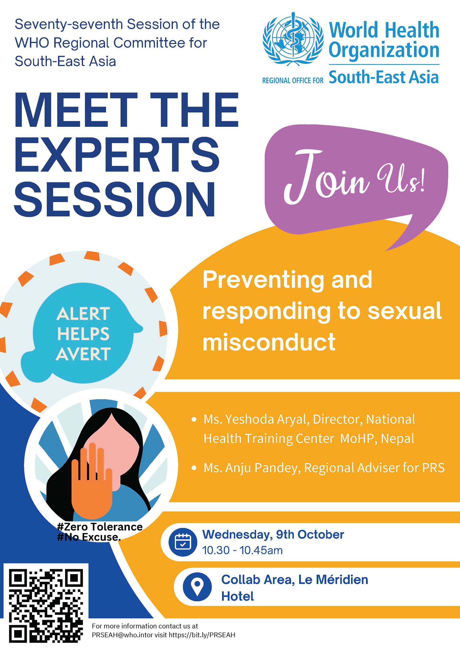 Flyer of Meet the expert-Preventing and responding to sexual misconduct