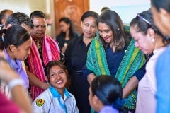 WHO South-East Asia Regional Director, Saima Wazed, at 10 Decembro School, Timor-Leste.