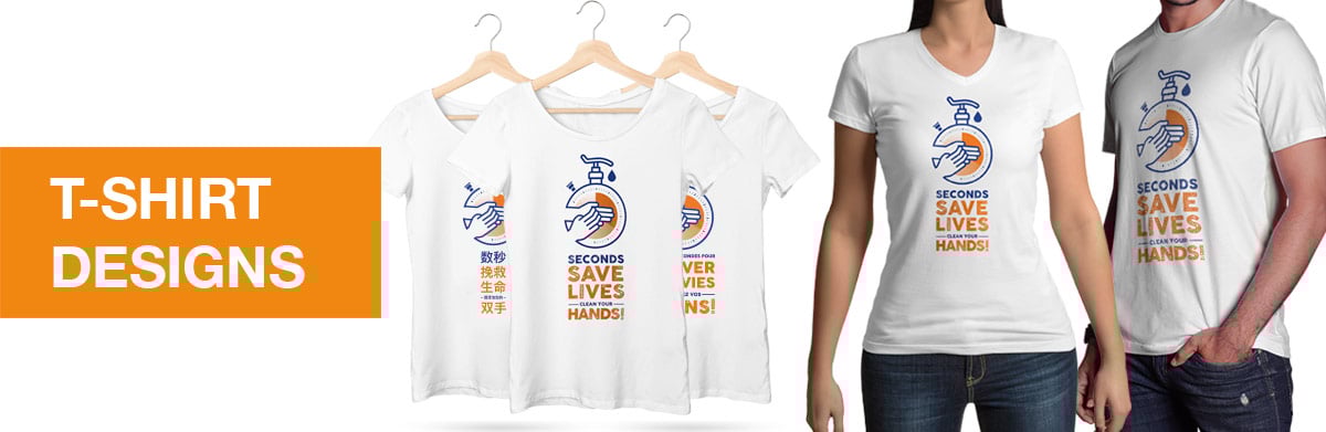 T-shirts with world hand hygiene day 2021 designs