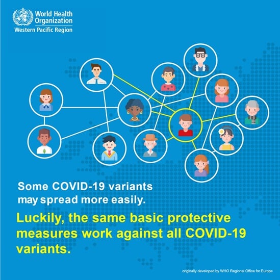 COVID-19 variants may spread more easily infographic